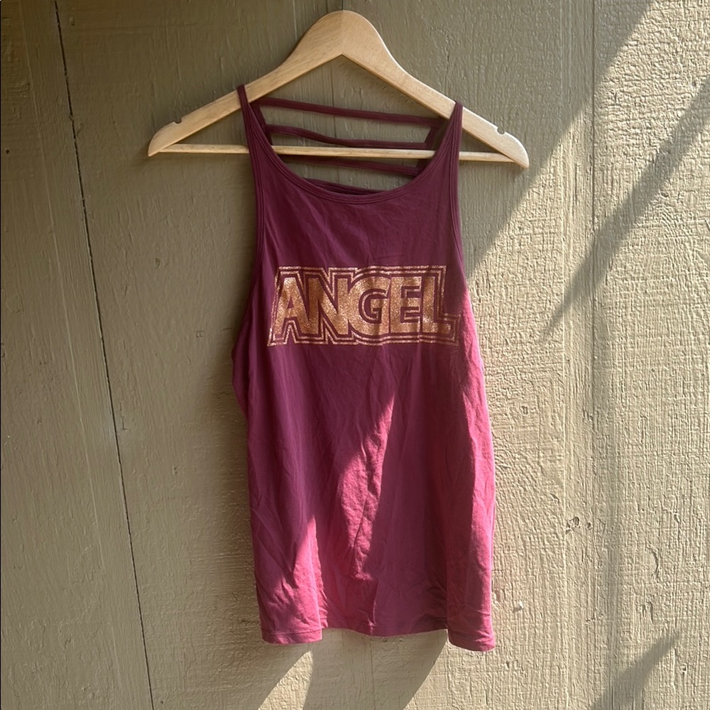 Victoria's Secret Glitter Purple Relaxed Sleeveless Tank Top Medium